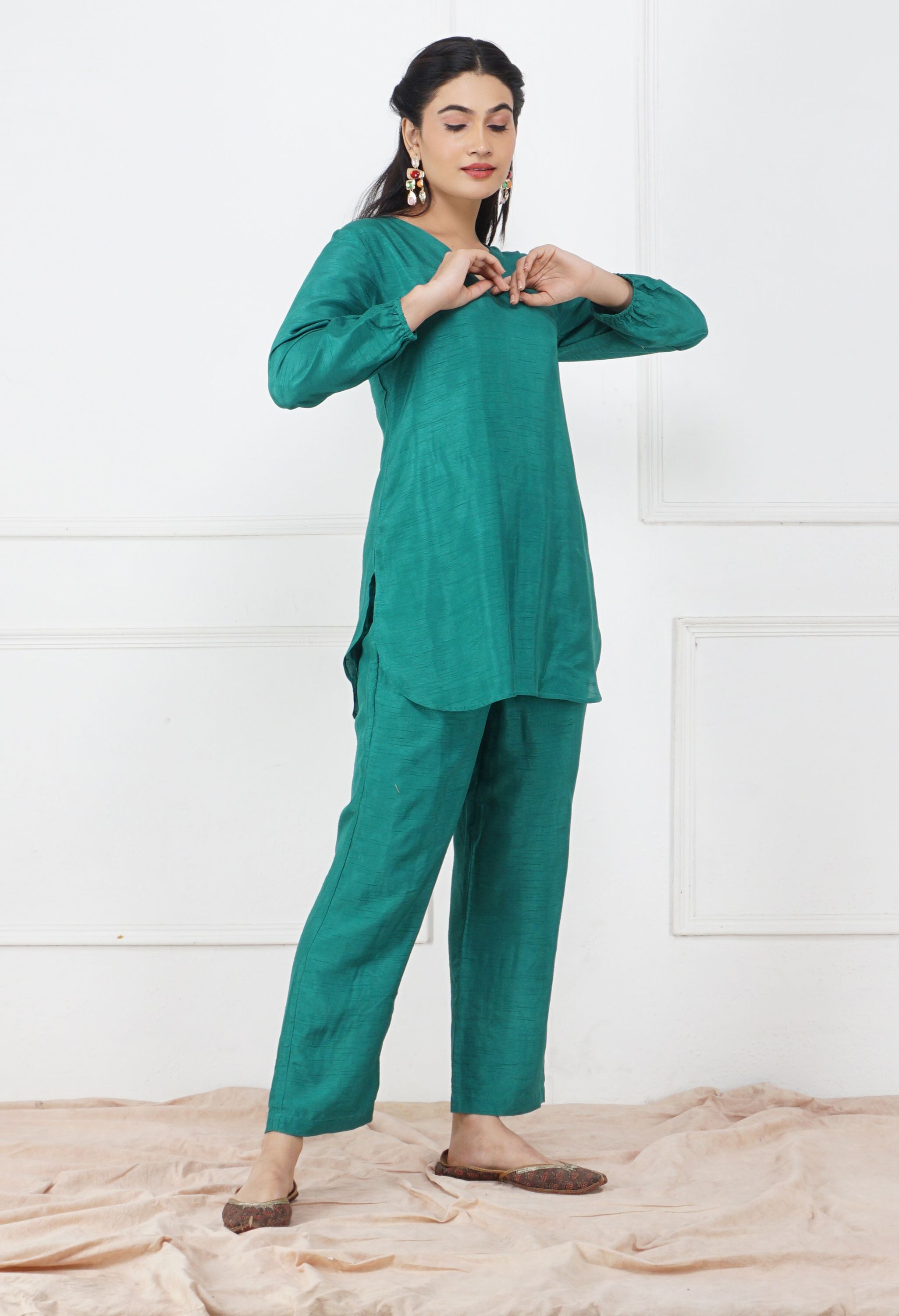 Silk Co Ord Set | Women Silk Clothing Set Online